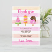 Carte de remerciements d'anniversaire d'été de (Debout devant)