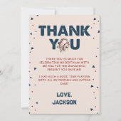 Carte de remerciements d'anniversaire du baseball (Devant)