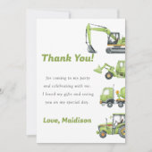 Carte de remerciements d'anniversaire du camion de (Devant)