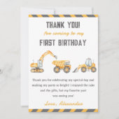 Carte de remerciements d'anniversaire du camion de (Devant)