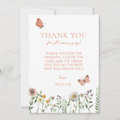 Carte de remerciements d'anniversaire du Fleur sau (Devant)