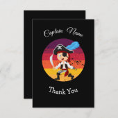 Carte de remerciements d'anniversaire du Pirate (Devant / Derrière)