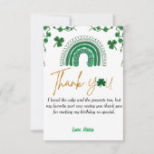 Carte de remerciements d'anniversaire du shamrock  (Devant)