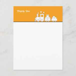 Carte de remerciements d'anniversaire du Toy Train