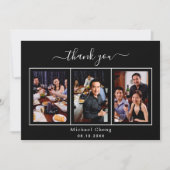 Carte de remerciements d'anniversaire en noir blan (Devant)