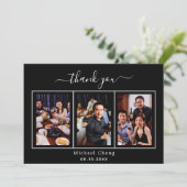 Carte de remerciements d'anniversaire en noir blan (Debout devant)