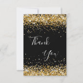 Carte de remerciements d'anniversaire en or noir (Devant)