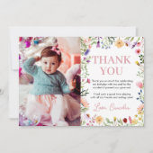 Carte de remerciements d'anniversaire fleur sauvag (Devant)