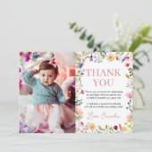 Carte de remerciements d'anniversaire fleur sauvag (Debout devant)