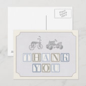 carte de remerciements d'anniversaire garçon, cart (Devant / Derrière)