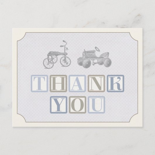 carte de remerciements d'anniversaire garçon, cart (Devant)