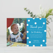 Carte de remerciements d'anniversaire pointillé (Debout devant)