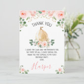 Carte de remerciements d'anniversaire rose Citroui (Debout devant)