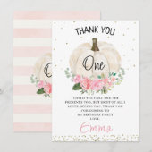 Carte de remerciements d'anniversaire rose Citroui (Devant / Derrière)