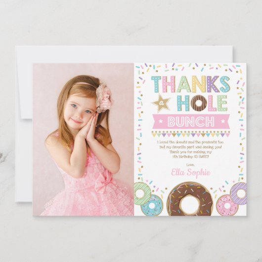 Carte de remerciements d'anniversaire rose violet (Devant)