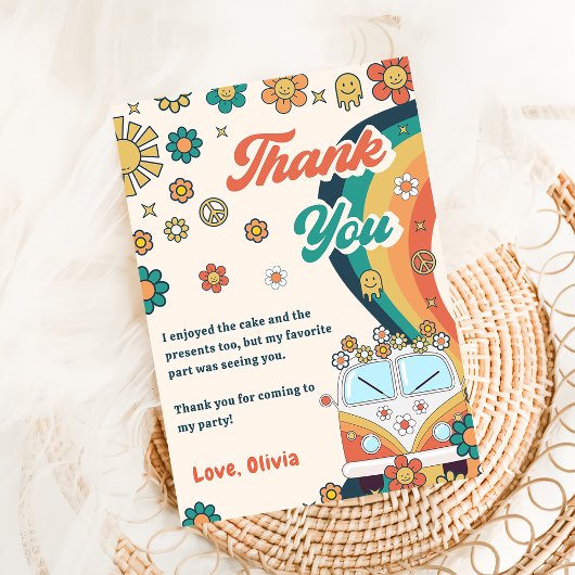 Carte de remerciements d'anniversaire super Retro 