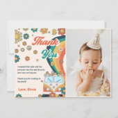 Carte de remerciements d'anniversaire super Retro  (Devant)