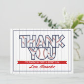 Carte de remerciements d'anniversaire sur le thème (Debout devant)