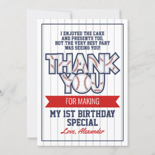 Carte de remerciements d'anniversaire sur le thème