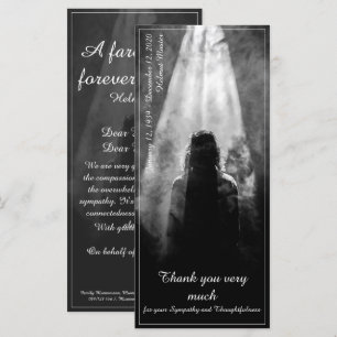Carte de Remerciements Dans la lumière - au revoir
