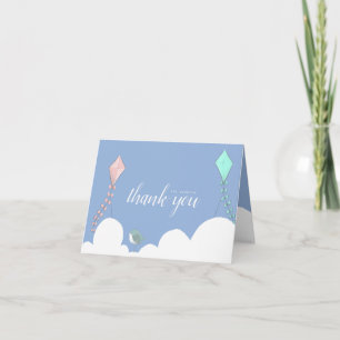 Carte De Remerciements dans le baby shower des nuages