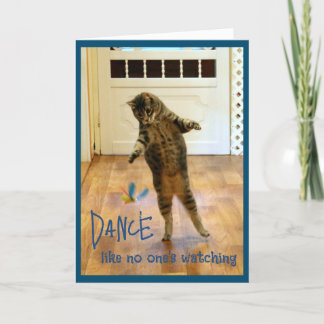 Carte De Remerciements Danse Chat Anniversaire