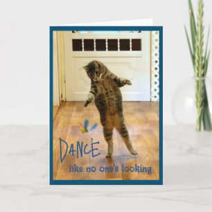 Carte De Remerciements Danse Tabby Chat Anniversaire