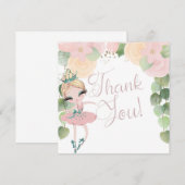 CARTE DE REMERCIEMENTS DANSE & TOURNURE | ANNIVERSAIRE DE BALLERINE | FLO (Devant / Derrière)