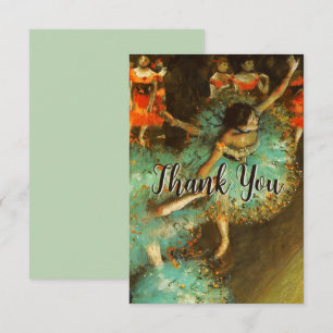 Carte De Remerciements Danseuse de ballet Danseuse verte Danseuse Degas P