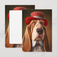 Dapper Basset Hound avec Casquette rouge