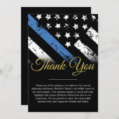 Carte de remerciements d'application de la loi sur (Devant / Derrière)