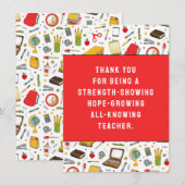 Carte de remerciements d'appréciation de l'enseign (Devant / Derrière)