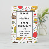 Carte de remerciements d'appréciation de l'enseign (Debout devant)