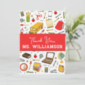 Carte de remerciements d'appréciation de l'enseign (Debout devant)