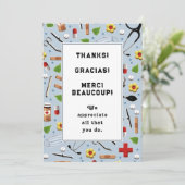 Carte de remerciements d'appréciation des infirmiè (Debout devant)