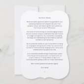 Carte de remerciements d'appréciation du pasteur f (Dos)