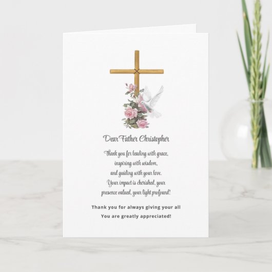 Carte de remerciements d'appréciation du pasteur f (Devant)