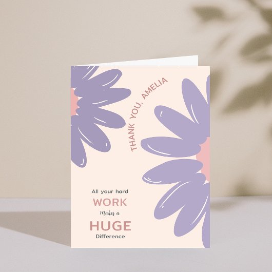 Carte de remerciements d'appréciation du personnel