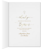 Carte de remerciements d'aquarelle du baptême (Intérieur (Droit))