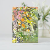 Carte de remerciements d'aquarelle florale (Debout devant)