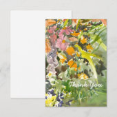 Carte de remerciements d'aquarelle florale (Devant / Derrière)