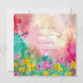 Carte de remerciements d'aquarelle florale (Dos)