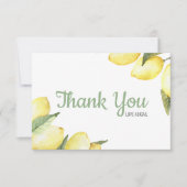 Carte de remerciements d'aquarelle florale de citr (Devant)