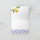 Carte de remerciements d'aquarelle marine bleu et  (Intérieur)