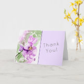 Carte de remerciements d'aquarelle Mauve Peony (Fleur jaune)