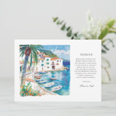 Carte de remerciements d'aquarelle méditerranéenne (Debout devant)