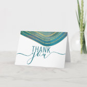 Carte de remerciements d'aquarelle moderne Turquoi (Devant)