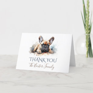 Carte de remerciements d'aquarelle pour chien taur