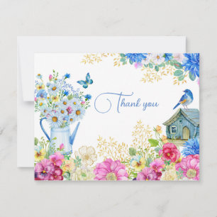 Carte de remerciements d'aquarelle ressort