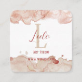 Carte de remerciements d'aquarelle rose (Devant)